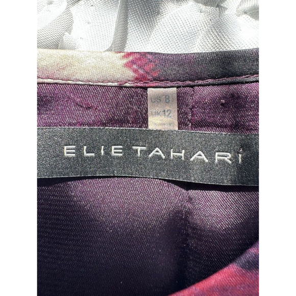 Elie Tahari Size 8 Woman's Dress Watercolor Pink And Purple Pencil Sheath Dress - Picture 7 of 10